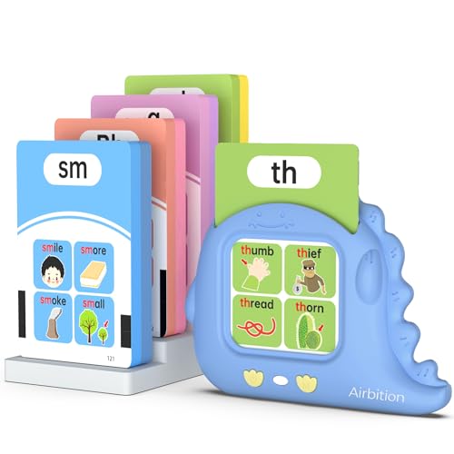 Image of Phonics Talking Flash Cards for Toddlers 3-8, Airbition Learn to Read in 20 Stages, Digraphs CVC Blends Long Vowel Sounds Spelling Reading,Kindergarten First Second Grade Homeschool Educational Study