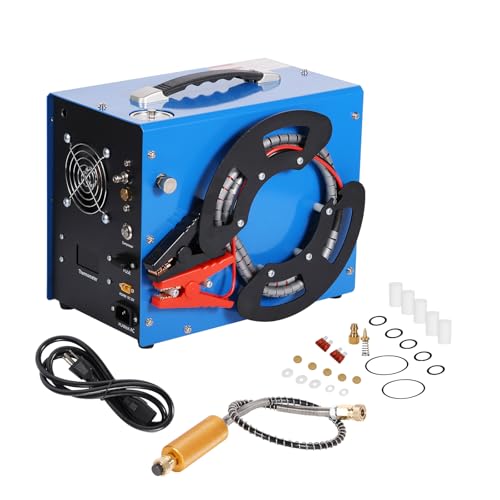 Image of PCP Portable Air Compressor 4500 PSI, Oil-Free & Water-Cooling Free, 110V AC /12V DC Dual Power with 350W Motor, Built-in Cooling Fan & Auto Stop, for PCP Air Rifles, Paintball Guns, Scuba Tanks