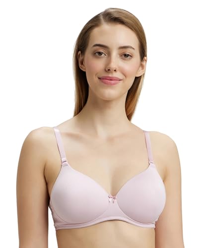 Image of Jockey 1819 Women's Wirefree Padded Microfiber Nylon Elastane Stretch Full Coverage Multiway Styling T-Shirt Bra with Magic Under Cup