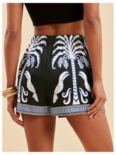 Image of SweatyRocks Women's Boho Mini Skirts Floral Shorts Tie Side Wrap Skorts