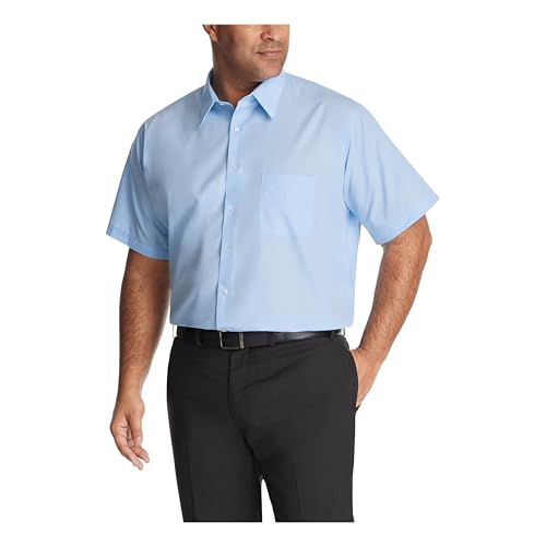 Image of Van Heusen Men's TALL FIT Short Sleeve Dress Shirts Poplin Solid (Big and Tall)