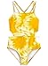 Kanu Surf Girls Sport Cut-Out 1-Piece Swimsuit, Beach Yellow, 14