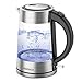 Produktbild Miroco Glas Wasserkocher, Wasserkocher 1.7 Liter Edelstahl Glaswasserkocher mit Filterauslauf, Glaswasserkocher mit LED-Innenbeleuchtung Trockenlaufschutz, BPA-Frei- 2200W