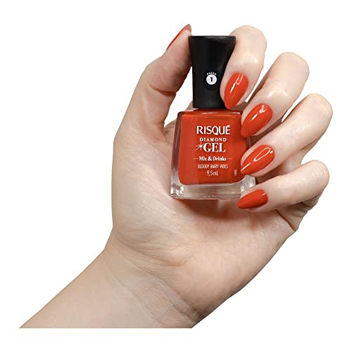 Esmalte Diamond Gel Mix & Drinks Bloody Mary Vibes Vermelho 9,5Ml, Risqué