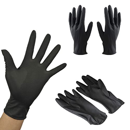 zalati Guantes de látex 3 pares de guantes para teñir el cabello Salón de guantes limpieza doméstica multiuso y reutilizable artículos de protección de manos - Código l