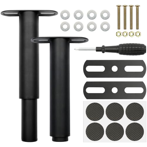 ZYNERY 2 Pcs Pied Central Sommier à Lattes Ajustables 18-33cm avec Tournevis, Rétractables Pieds de Table lit Pieds T-Forme en Métal pour Lit, Canapé, Armoire, sans...