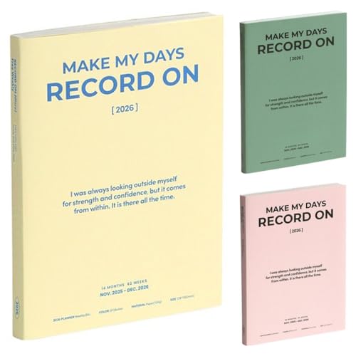 Amazon.co.jp: 韓国 2026 RECORDON B6 1年 スケジュール帳 毎月 毎週