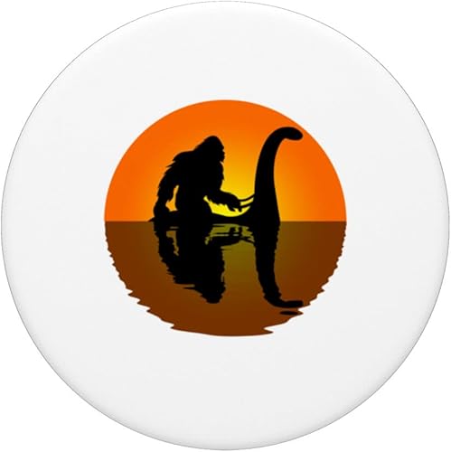 Miniatura 3 de Bigfoot Riding on Nessie Loch Ness Monster Sasquatch Yeti PopSockets intercambiables PopGrip