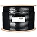 TRUE CABLE Cat5e Direct Burial Bulk Ethernet Cable, Unshielded U/UTP, 1000ft, Black, Waterproof, Outdoor OSP Jacket, 24AWG Solid Bare Copper, 350MHz, PoE++ 100W