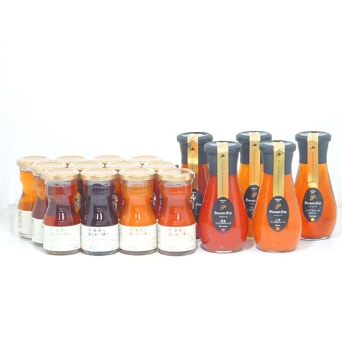 北海道野菜と果実のジュースセット [80mlジュース×12本(4種類×各3本)計960ml / プレサドール190mlジュース×5本(5種類×各1本)計950ml] ミニトマト にんじんミックス ぶどう マンゴー ブドウ白 プルーン 常温 (F-65)