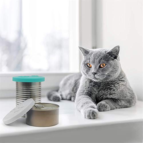 SLSON 2 Stk Tierfutter-Dosendeckel mit 2 Löffeln und Netter Katzentatzenmuster für Dosenfutter für Hunde- und Katzenfutter Passt auf Fast Alle Futterdosen