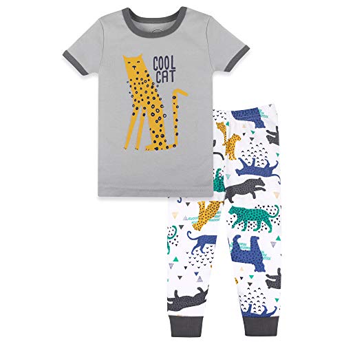 Lamaze Baby Boy's Super Combed Natural Cotton Tight Fit Short Sleeve Sleepwear 2 Piece Set, Footless, 1 Pack