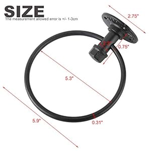 HighFree Industrial Pipe Hand Towel Rack Ring Round Wall Mounted Metal Hand Towel Holder Farmhouse Hand Towel Ring for Bathroom Kitchen Black 1