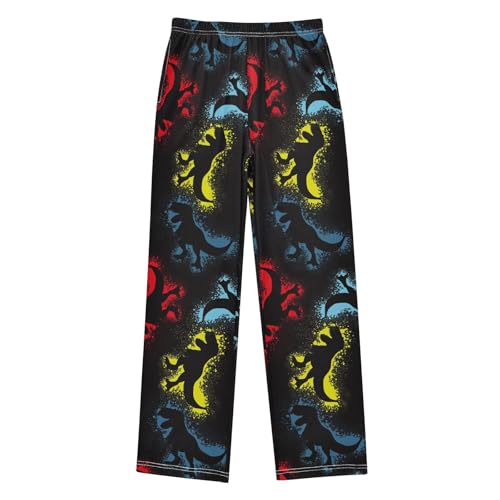 ZZKKO Dino Dinosaur Grunge Colorful Boys Pants for Kids Jogger Pants with Pockets S-XL