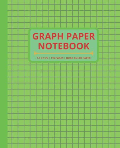 Graph Paper Notebook 135 Pages Quad Ruled: 5x5 Grid Graphing Paper Notebook for Math & Science | Green image 2