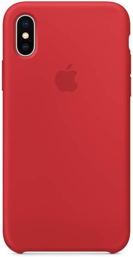 belakang view of the red Apple iPhone X Silicone Case