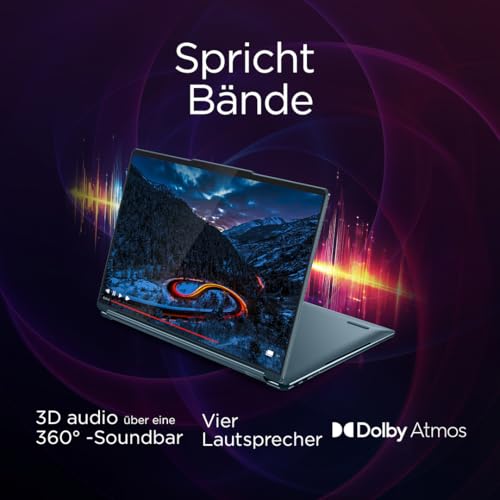 Lenovo Yoga Book 9i AI Laptop | 2X 14 2.8K WQXGA OLED Touch Display | Intel Core Ultra 9 285H | 32GB RAM | 1TB SSD | Intel Arc Grafik | Windows 11 | QWERTZ | Tidal Teal| 3 Jahre Premium Care