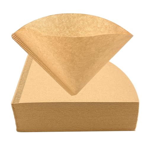 Cretty-Meet 100 PCS Unbleached Coffee Filters Disposable Cone Filter Papers Compatible with Size 02 V60 Pour Over Brewer Conical-shaped Dripper Coffee Maker (1-4 Cups)