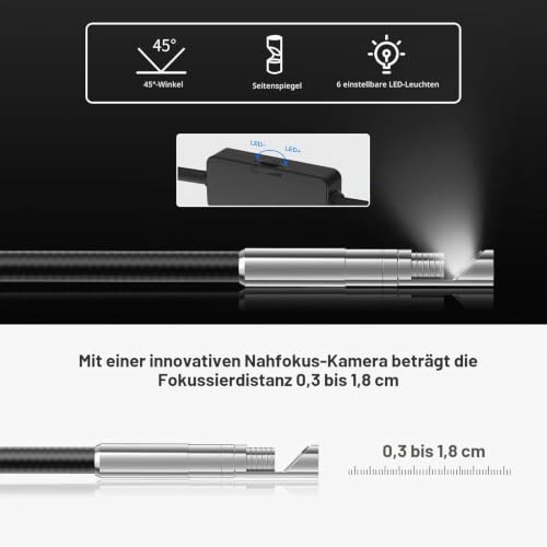 Teslong Gewehrendoskope, Fass Endoskopkamera, 0.2-Zoll-kurzem Fokus Gun Barrel Endoskop,Laufkamera...