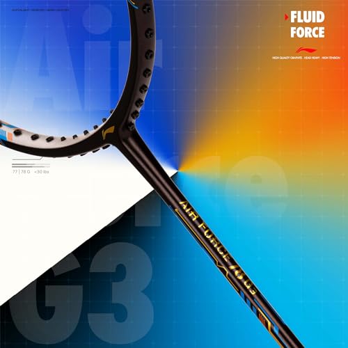 Image of Li-Ning Air Force G3 Badminton Racket with Full Cover | Max Tension : ≤30 lbs | Superlight Technology | Aerotec Beam | Dynamic Frame