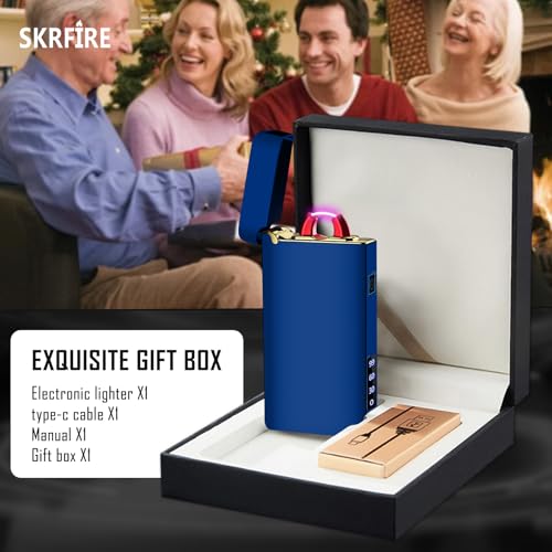 Encendedor eléctrico recargable SKRFIRE azul miniatura 6