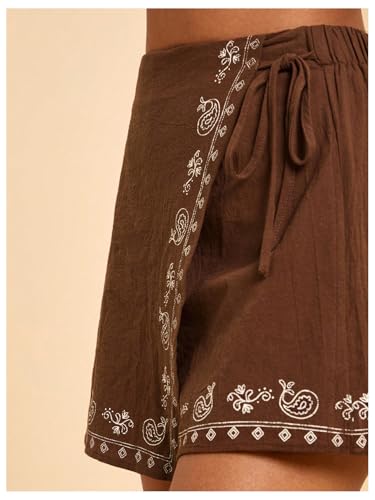 Image of SweatyRocks Women's Boho Mini Skirts Floral Shorts Tie Side Wrap Skorts