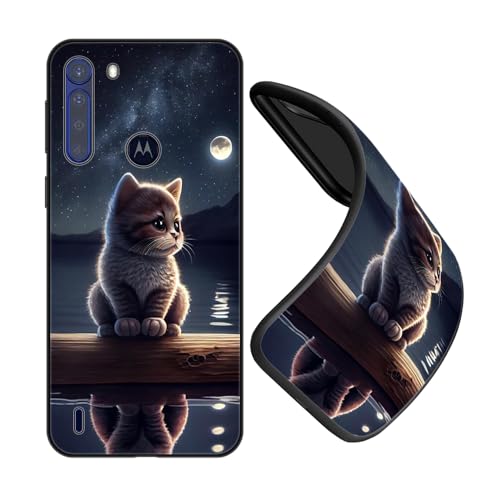 JEZSTHAI Funda Compatible con Motorola One Fusion,Carcasa de Silicona Premium,Anti-Choques y Anti-Arañazos,Funda Protectora de Suave para Negro con Dibujo con Patrón,B05
