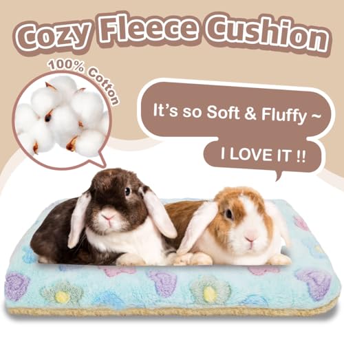 SoulThink Cama de coelho de madeira de orelha flexível – Cama de coelho fácil de montar com tapete d