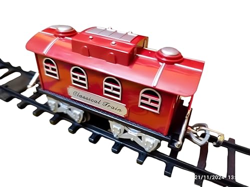 Image of Braintastic Train Toy Set with Real Smokes, Lights from Locomotive and Emulation Train Sounds for 3 Years & Above Kids (Classic Train)