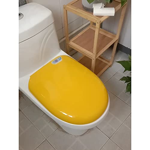 Abattant WC jaune brillant avec fixations reglables faciles a installer