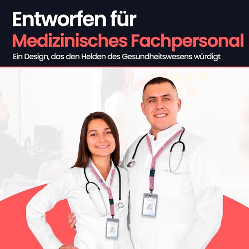 VERY IMPORTANT RUNNER - Schlüsselband Krankenschwester 56x2 cm mit Karabiner, Sicherheitsverschluss & Kartenhülle mit Band - Lanyard für Krankenschwester & Schlüsselband Medizin (Rosa)