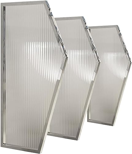 Tempered Glass Urinal Partition Set of 3 - Wall Mounted Privacy Screen for Bathroom Toilet, Hotel Office Bar Baffle, Silver