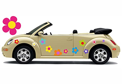 Autocollant fleurs hippie multicolore pour customiser votre voiture