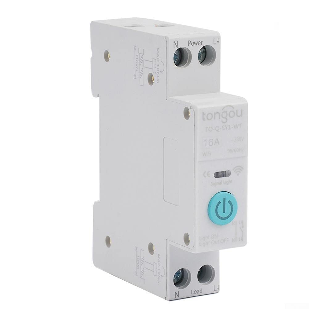 DEWIN Din Rail Circuit Breaker, Tuya WiFi Smart Circuit Breaker met vermogensmeting for Smart Home Afstandsbediening Schakelaar 1P 63A AC 220V DEWIN Din Rail Circuit Breaker, Tuya WiFi Smart Circuit Breaker met vermogensmeting for Smart Home Afstandsbediening Schakelaar 1P 63A AC 220V