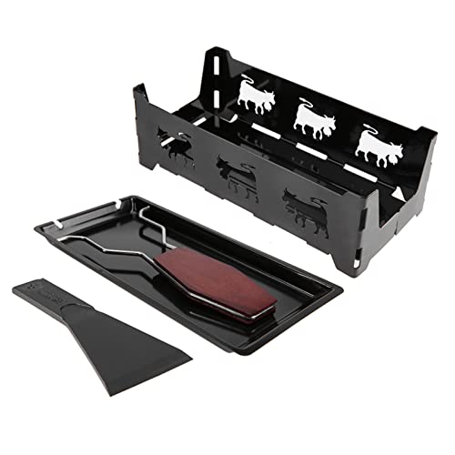 Changor Raclette Grill, Non Stick Cheese Raclette Rotaster Baking Tray Cheese Melting Pan with Spatula for Home Kitchen - Image 2