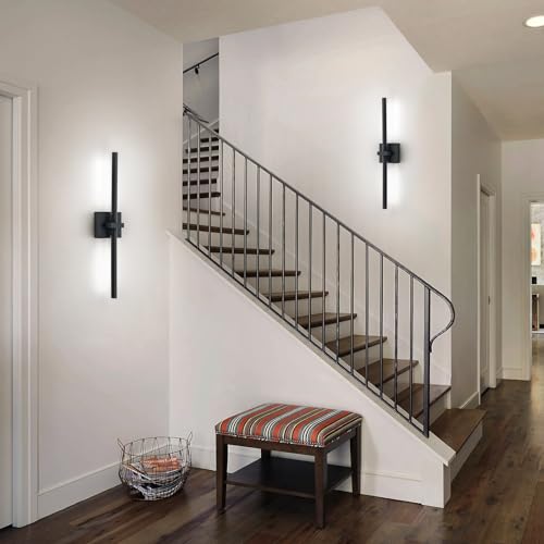 Image of EDISLIVE Modern Dimmable LED Vanity Light 360 Rotatable Bathroom Vanity Wall Lighting Fixtures, 23.2 in Mirror Wall Sconce Fixtures for Bathroom Bedroom Makeup Living Room,6000K(Black)