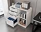 EasyPAG Seitlicher Aktenschrank aus Holz mit 4 Schubladen, A4, Briefgröße, Hängemappe, Aktenschrank, Druckerständer mit offenem Ablagefach für Büro und Zuhause, Weiß