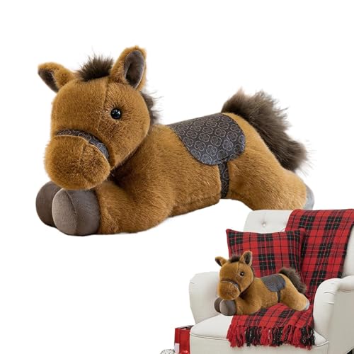 Animal De Peluche De Caballo Realista - Peluche De De Pluche, Almohada De Pluche Coleccionable De 30 Cm | Elegante Muñeca Ecuestre para Niños, Adolescentes Y Adultos, Estatuilla Decorativa De C