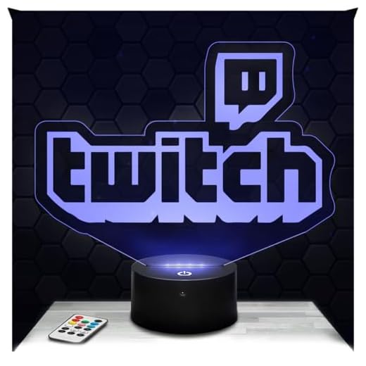 Nachttischlampe - Touch-Nachtlicht Logo Twitch 3D-LED-Lampe Illusion, Geschenkidee Weihnachten Geburtstag Junge und Mädchen Nachttischlampe Kinder- oder Erwachsenenzimmer