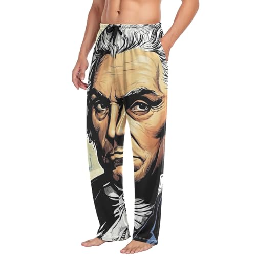 Men's Pajama Bottoms Alexander Hamilton Flag Lounge Pajama Pants Sleep Bottoms with Pockets for Men S4