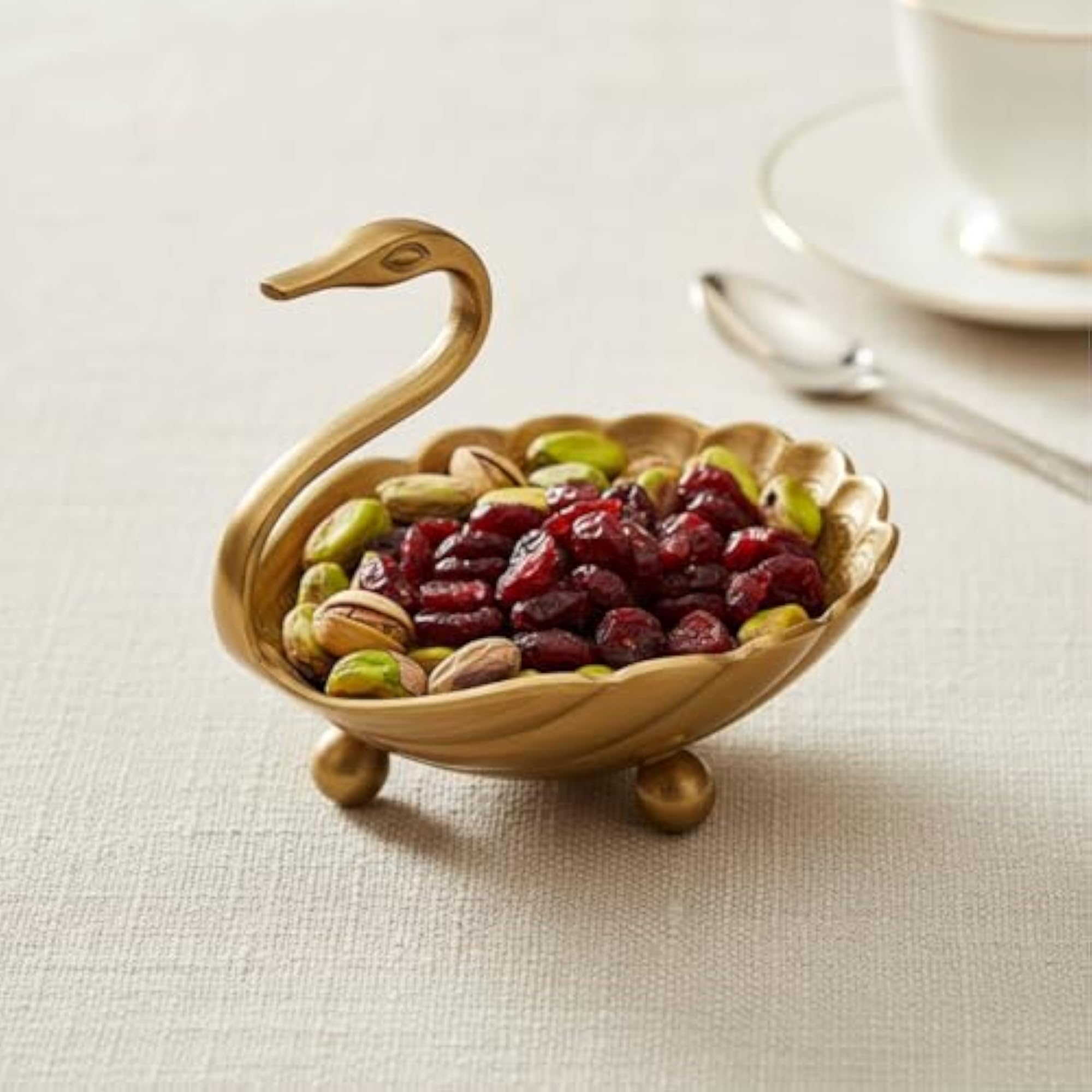 Scalloped Swan Tray Curved Neck Handle