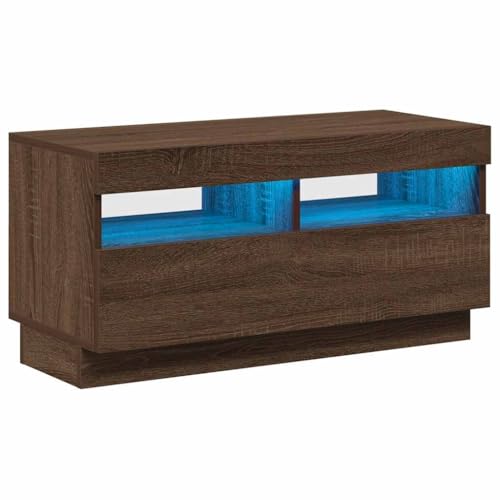 vidaXL Mueble de TV con Luces LED Color Roble marrón 80x35x40 cm