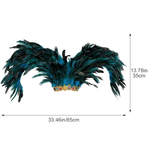 Bandeau de carnaval avec coiffe à plumes vintage pour fêtes