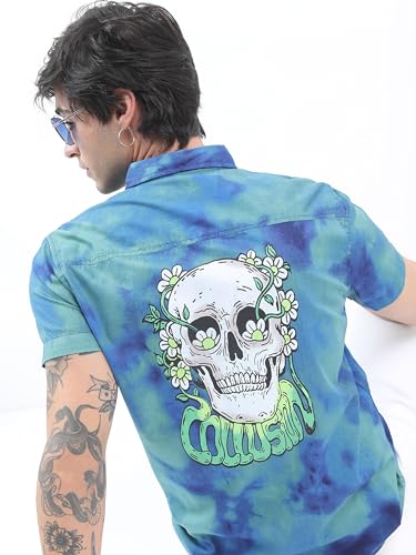Image of Ketch Men Cotton Slim Fit Printed Half Sleeve Shirt