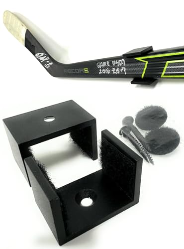 Sin Bin Shop Hockey Stick Wall Mount Display Brackets CNC Aluminum Holder with Soft Pad Protection & Mounting Hardware | Horizontal Vertical & Diagonal Display for Autographed or Game-Used Sticks