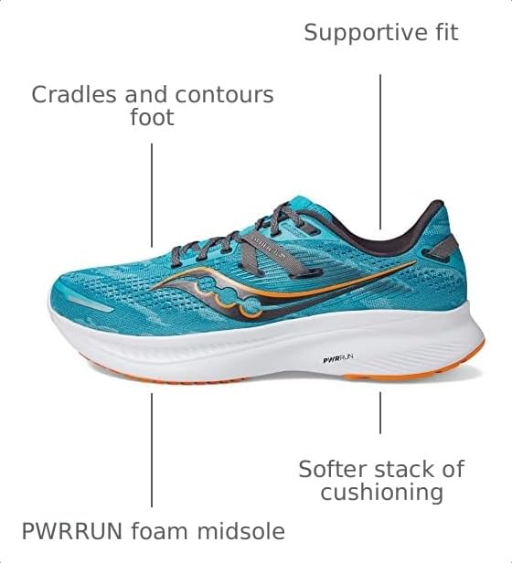 Image of Saucony Mens Guide 16 Running Sneakers Shoes - Blue