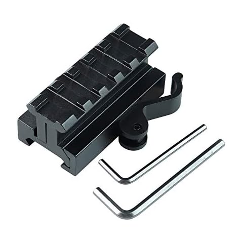 VICTORFIRE Tactical Elevation Height Adjustable Picatinny Waver Riser Rail Mount for Scope Optics Flashlight (5 Slot) Cover