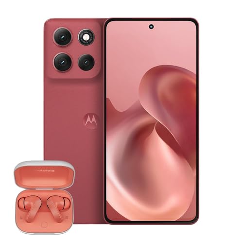 Smartphone Motorola Moto g86 5G Vermelho + Fone Bluetooth Buds - 256GB 24GB (8GB RAM+16GB Ram Boost) Tela 1.5K pOLED, 50MP Sony camera OIS Moto AI, videos em 4K, IP68 + IP69