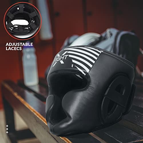 Fightx Boxing Headgear For Boxers Mma Training Equipment Set For Youth Boxing Headguard Synthetic Leather Muaythai Kickboxing Ufc Sparring Fighting Headgear For Men & Women (Black, L/Xl) #TOP4