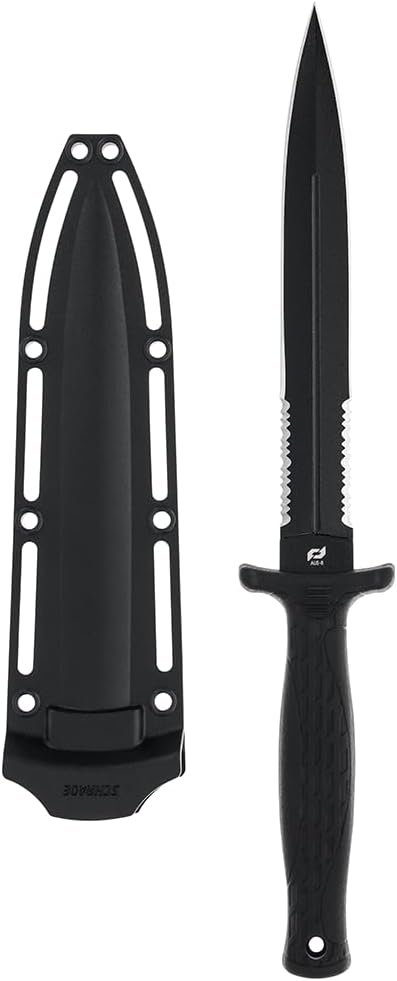 Schrade Delta Class Needle Magnum Serrated Fixed Blade 10.9in with 6in AUS-8 Steel Blade and Non-Slip Grip for EDC